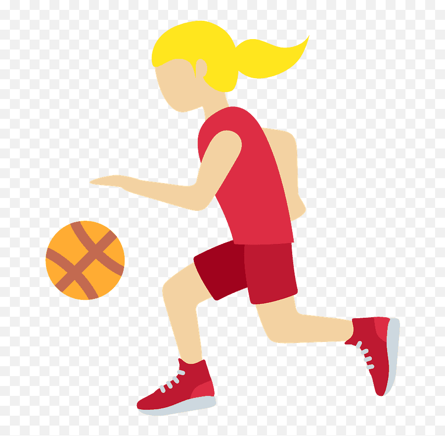 Woman Bouncing Ball Emoji Clipart - Playing Basketball Emoji,Where Is Basketball Emoji