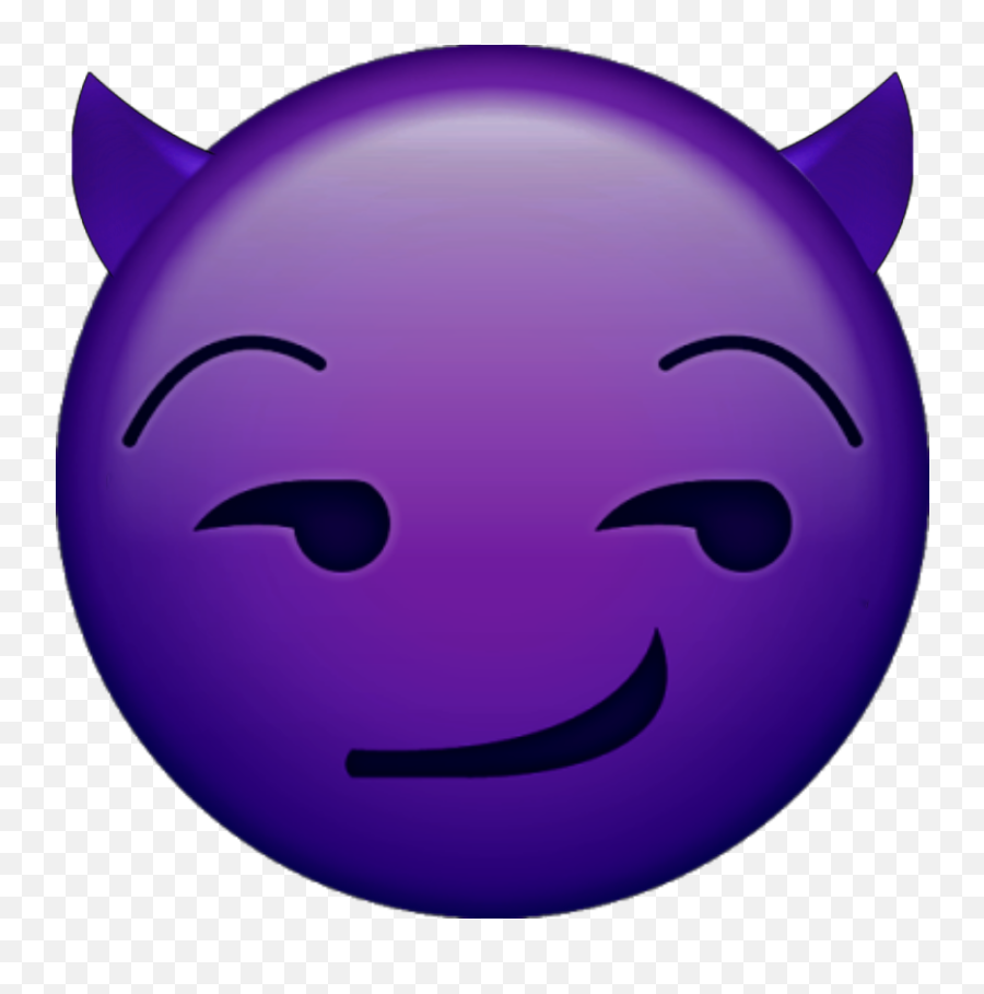 Purple Devil Sticker - Happy Emoji,Devil Smirk Emoji