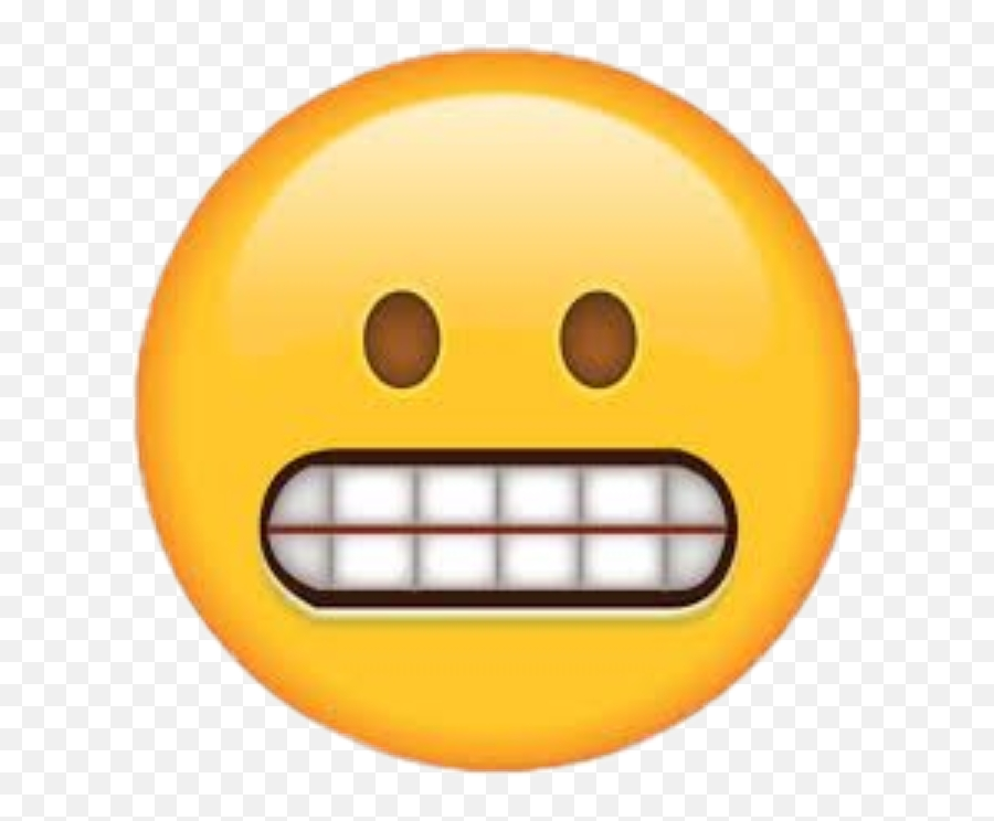Ohno Emoji Sticker - Iphone Smile Teeth Emoji,Oh No Emoji