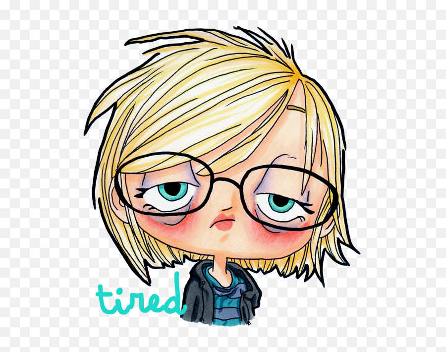Tired Png - Tired Face Girl Emoji,Tired Kawaii Emoticon