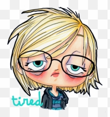 Tired Png - Tired Face Girl Emoji,Tired Kawaii Emoticon