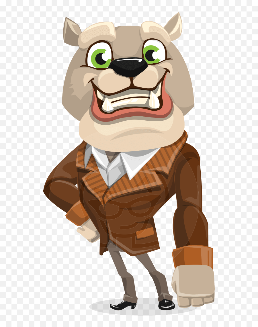 Bulldog Cartoon Vector Character Graphicmama - Bulldog Cartoon Characters Logo Emoji,Cartoon Dog Emotions Chart