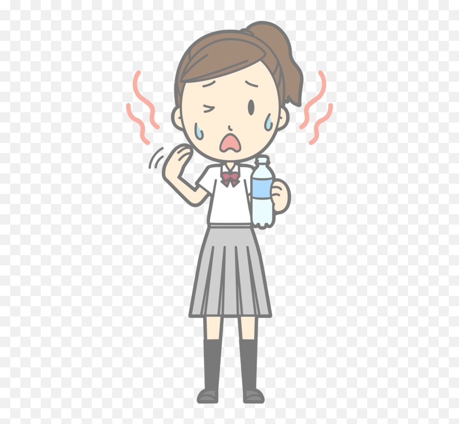Emotion Art Human Png Clipart - Girl With Water Bottle Clipart Emoji,Body Image Emotion Heat