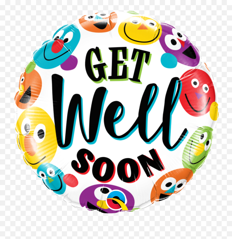 Get Well Foil Balloons U2013 Tagged Get Well Foil Balloons - Qualatex Get Well Soon Balloon Emoji,Emoji Wrapping Paper