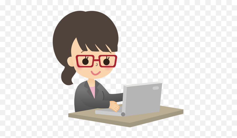 Teenage Girl Using Laptop Clipart Transparent Png Png Mart Emoji,Emojis Girl Nerd