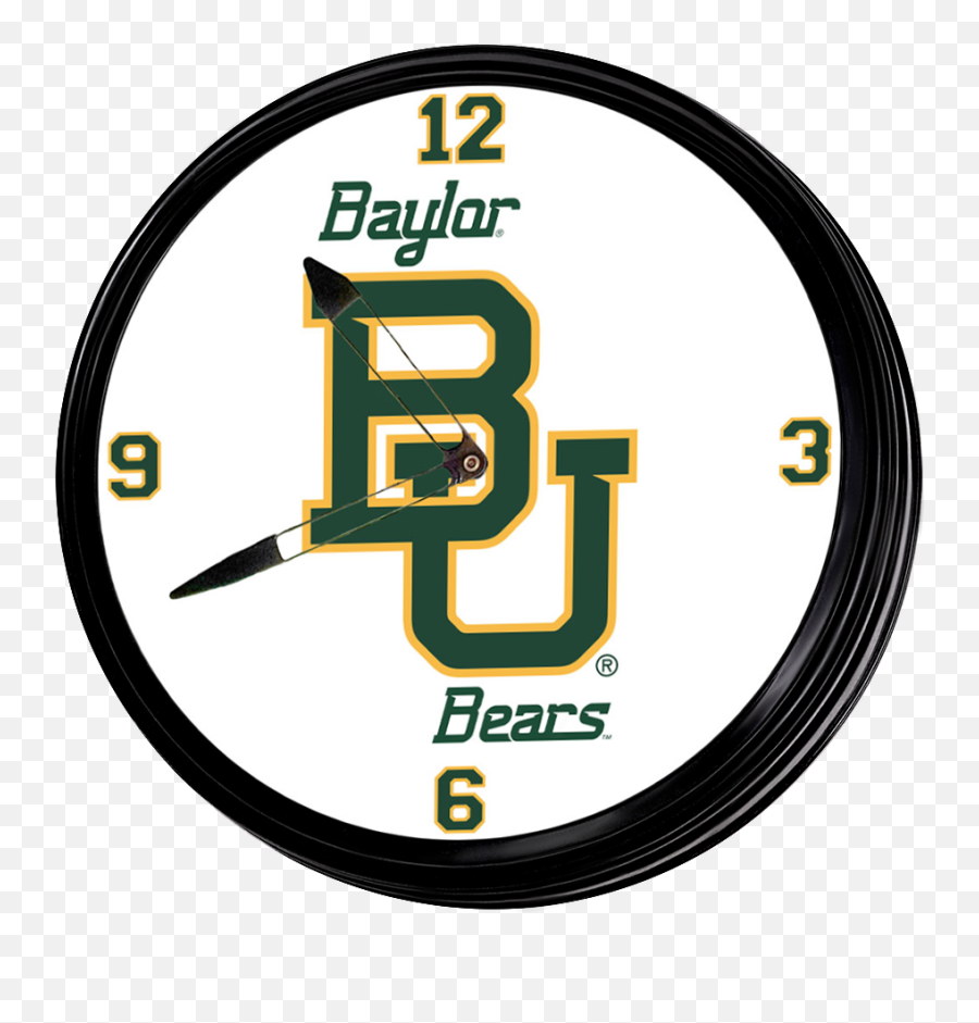 Baylor Bears Retro Lighted Wall Clock Emoji,Baylor Emojis For Texting