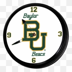 Baylor Bears Retro Lighted Wall Clock Emoji,Baylor Emojis For Texting