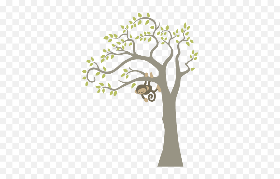 Wandtattoo Affe Auf Baum - Dibujo De Un Chango En Un Arbol Emoji,Emoji Affen