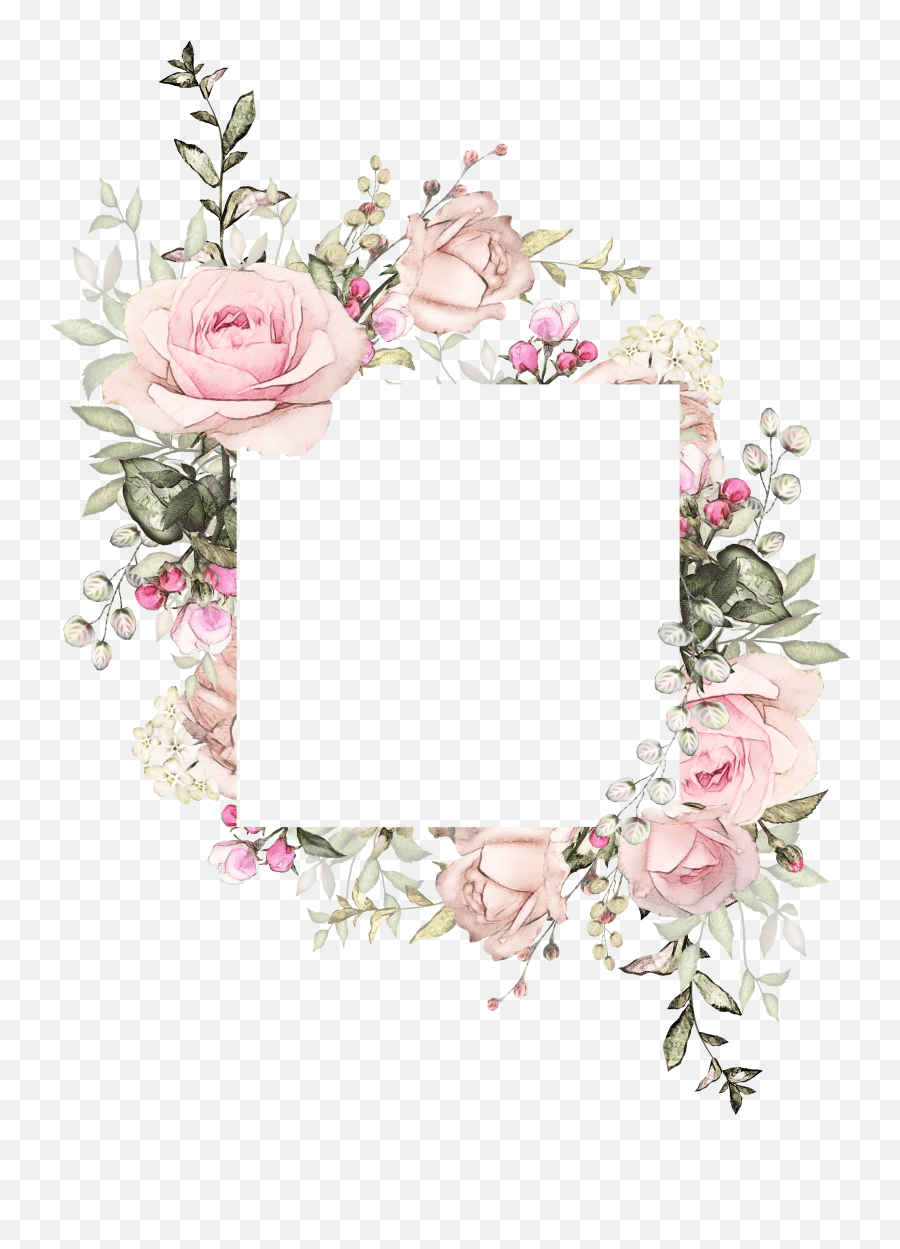 Pink Flower Frame Illustration Wedding - Grafika Kwiatowa Do Zaprosze Emoji,Pink Flower Emoji Transparent