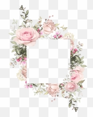 Pink Flower Frame Illustration Wedding - Grafika Kwiatowa Do Zaprosze Emoji,Pink Flower Emoji Transparent