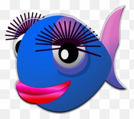 Bluefish Bit Long Eyelashes And Big - Fish With Eye Lashes Emoji,Emoji With Eyelashes
