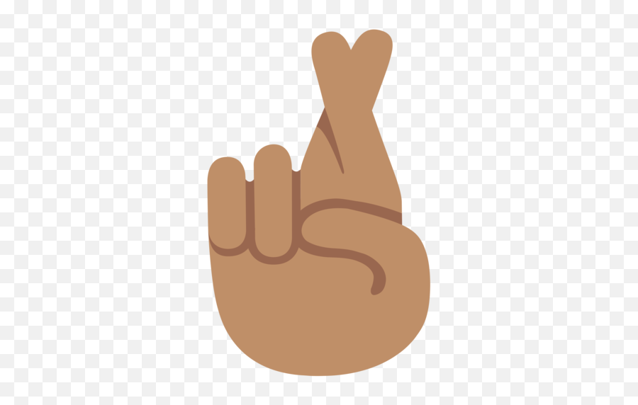 Crossed Fingers Medium Skin Tone Emoji - Promise Emoji,Finger Emojis