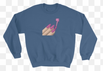 Nail Polish Emoji - Vintage New York Sweatshirt,Emoji Long Sleeve Shirt