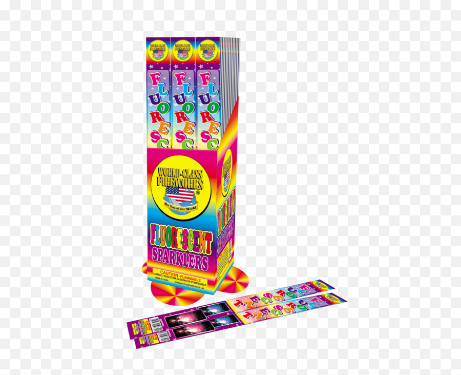 1 Pack - 4pc Flourescent Neon Sparklers 14 World Class Fireworks Emoji,Glowstics Emoticon
