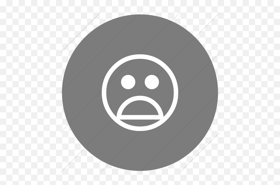 Iconsetc Flat Circle White On Dark Gray Classic Emoticons - Dot Emoji,Frowny Face Emoticons