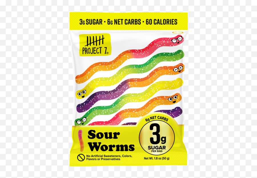 Project 7 Sour Worms Keto - Project 7 Sour Gummy Worms Emoji,Facebook Emoticon Worm