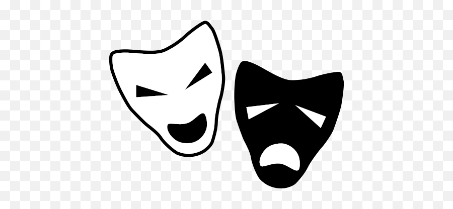 Drama - Drama Mask White And Black Emoji,Greek Masks Emotion