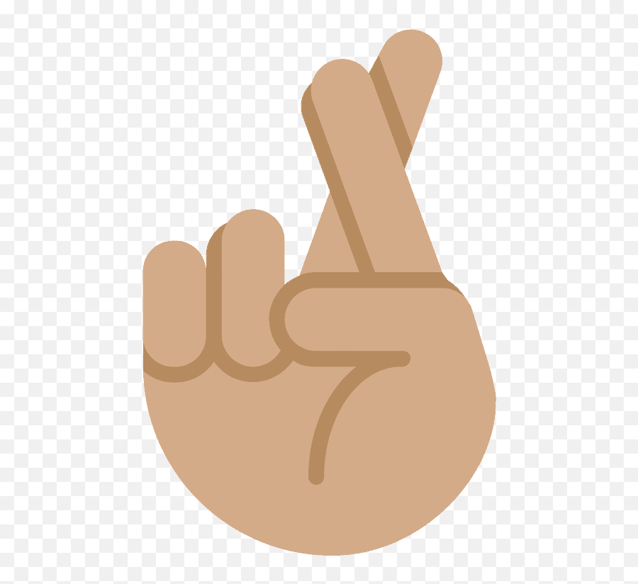 Crossed Fingers Emoji With Medium - Cross Your Fingers Idiom,Fingers Crossed Emoji
