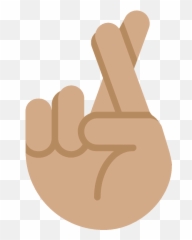 Crossed Fingers Emoji With Medium - Cross Your Fingers Idiom,Fingers Crossed Emoji