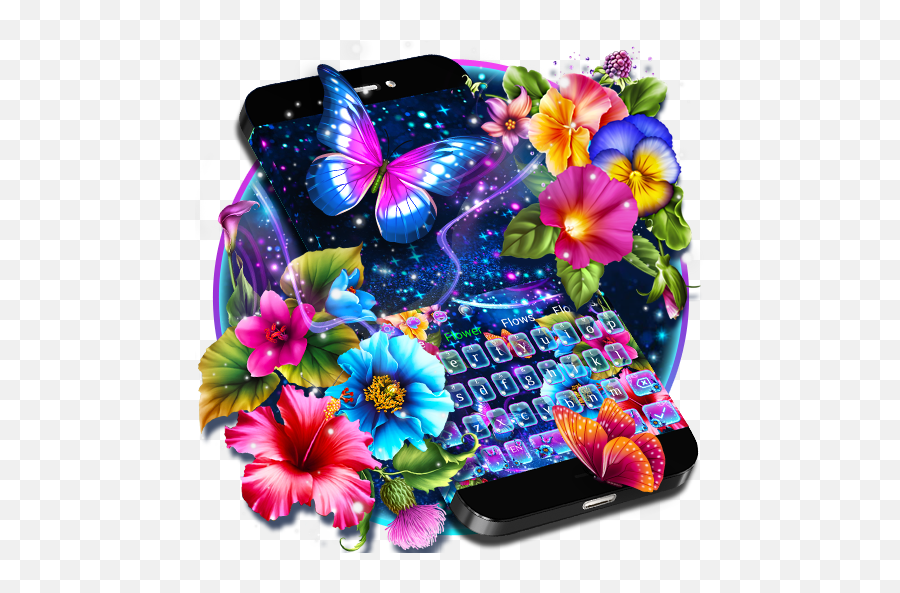 Twinkle Flower Butterfly Keyboard Apk 10001003 - Download Smartphone Emoji,Flower Emoji For Computer