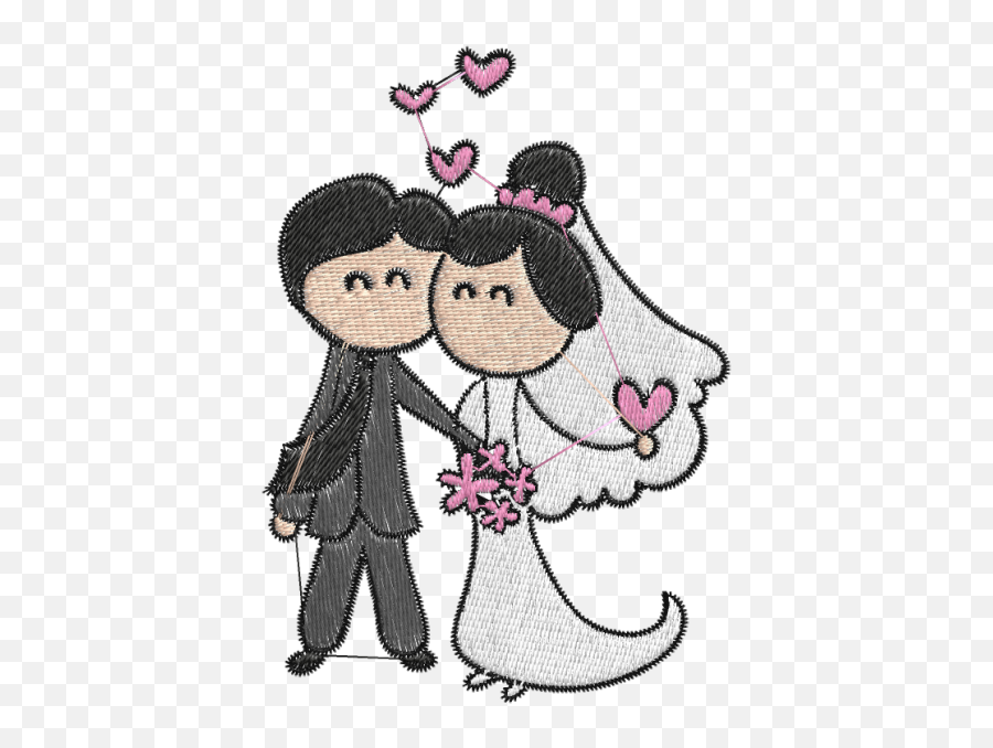 Matriz De Bordado Casamento Cartoon 01 - El Matrimonio Imagenes Animadas Emoji,Emoticon Whatsapp Png Noiva