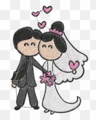 Matriz De Bordado Casamento Cartoon 01 - El Matrimonio Imagenes Animadas Emoji,Emoticon Whatsapp Png Noiva