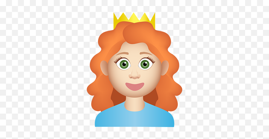 Gingermoji Kristina Caizley Emoji,Princess Emoji Curly Hair