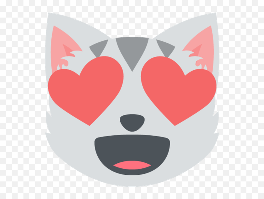 Smiling Cat Face With Heart Shaped Eyes - Cat Heart Eyes Emoji Cat Face Png,Catface Emoticon