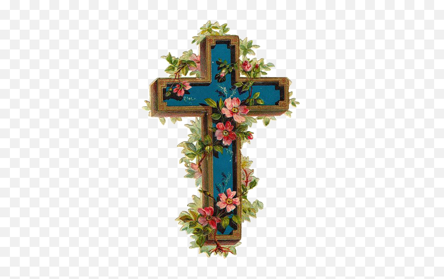 Christian Cross Easter Cross Flower - Jesus Cross Flowers Png Emoji,Fall Leaf Cross Emoticon