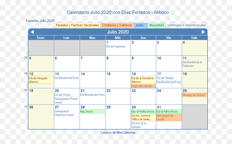 Calendario Julio 2020 Con Dias Feriados - México Dias Festivos De Julio Emoji,Bandera Dominicana Emoji