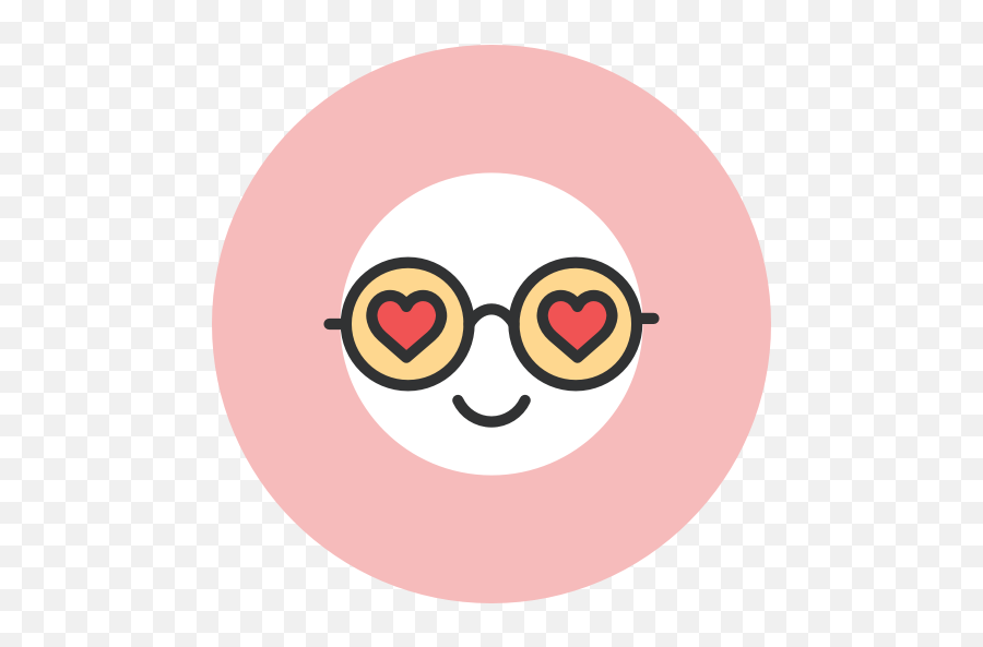 Glasses Hearts Icon - Free Download On Iconfinder Happy Emoji,Emoji With Three Hearts