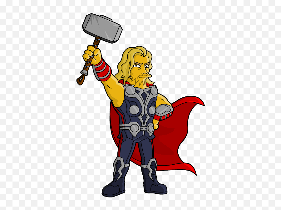 Thor From Springfield Simpsons Avengers - Springfield Punx Thor Emoji,Mjolnir Emoji