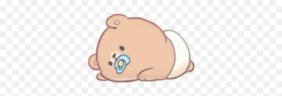 Baby Brown Bear Paci Pacifier Messy Sticker By - Pest Emoji,Pacifier Emoji