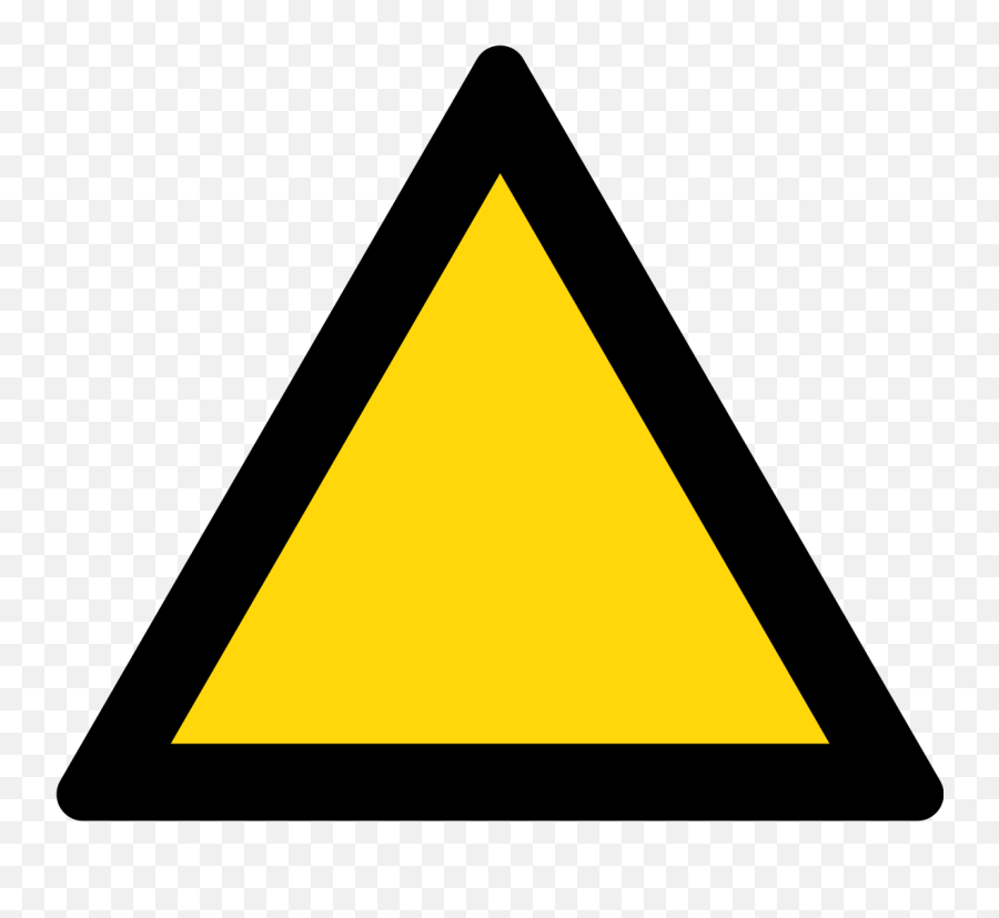 Yellow Triangle Warning Sign - Clip Art Library Blank Triangle Warning Sign Emoji,Warframe Emoji