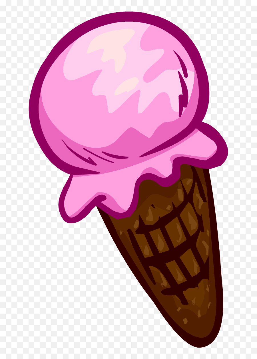 Pink Ice Cream - Club Penguin Ice Cream Emoji,Chocolate Ice Cream Emoji