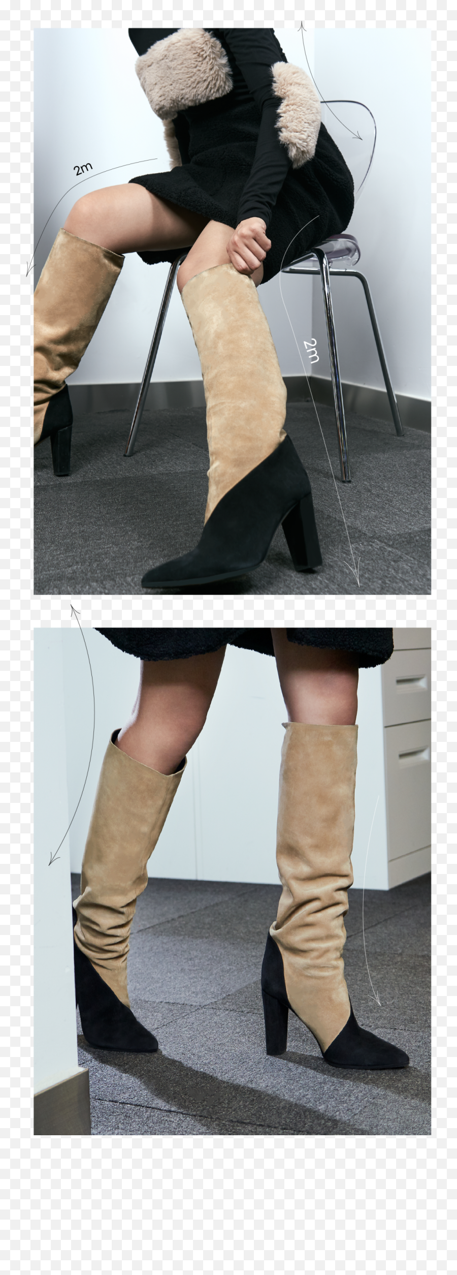 Pushing Boots I Wore Today - Round Toe Emoji,Emotion High Leg Boots