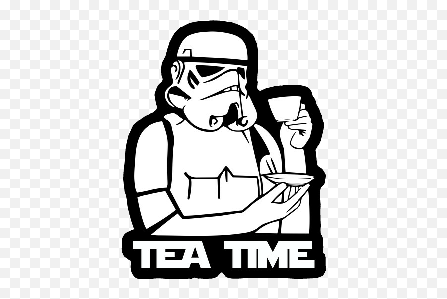 Teatime Time Stormtrooper Sticker By Zanna - Stormtrooper Tea Time Emoji,Storm Trooper Emoji