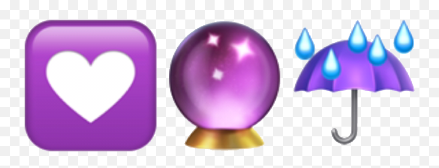 Purple Emoji Globe Rain Umbrella Heart - Emoji,Rain Emoji