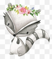 Sketch Cute Adorable Sticker - Boho Woodland Animals Emoji,Coon Emoji