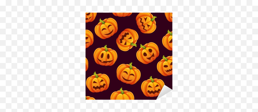 Halloween Seamless Pattern With Different Funny Emotions Of Pumpkins Sticker U2022 Pixers - We Live To Change Emoji,Halloween Candy Emoticons