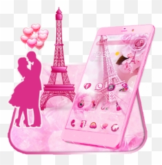 Pink Paris Love Theme Wallpaper - Pink Paris Love Theme Emoji,(parislove) Emoji