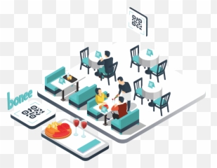 Shop Restaurant Custom Digital Business Illustration - Qr Code Restaurant Illustration Emoji,Emoticon Fabric By The Yard