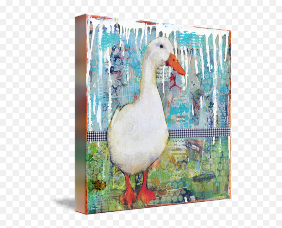 Duck Darling Mixed Media Collage Art - Mixed Media Watercolor Emoji,Artist Who Painted Their Emotions Collages