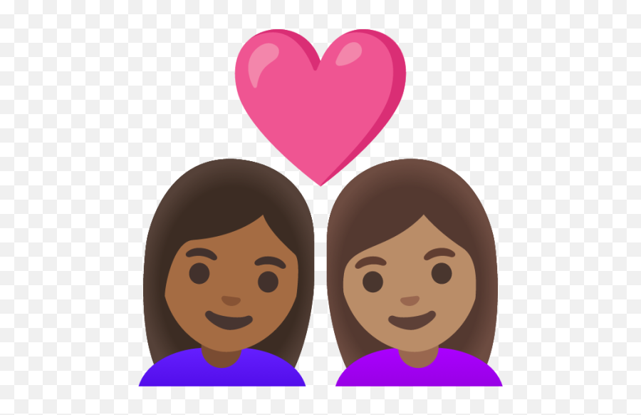 Couple With Heart Woman Woman Medium - Dark Skin Tone Emoji,Darkskin Emoji Shrugging