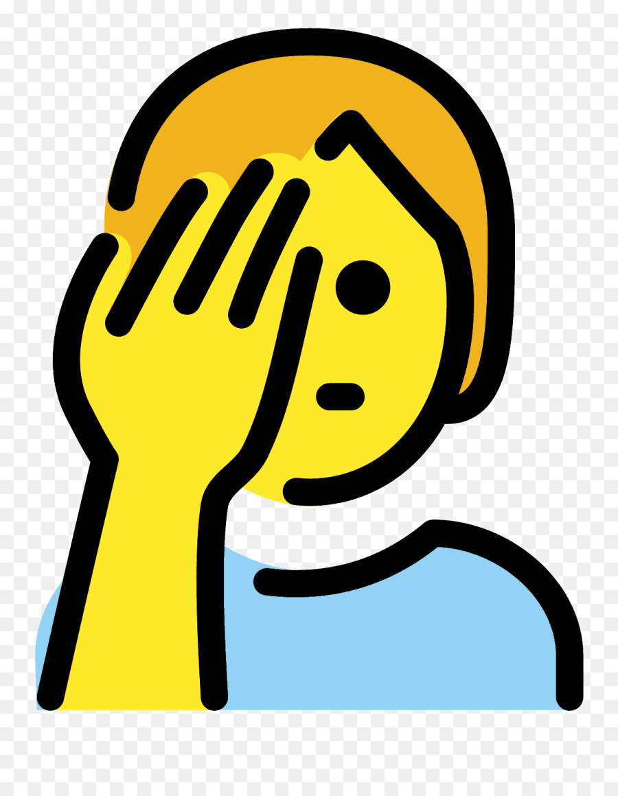 Man Facepalming - Emoji Homme Avec La Paume Sur Le Visage,Male Facepalm Emoji