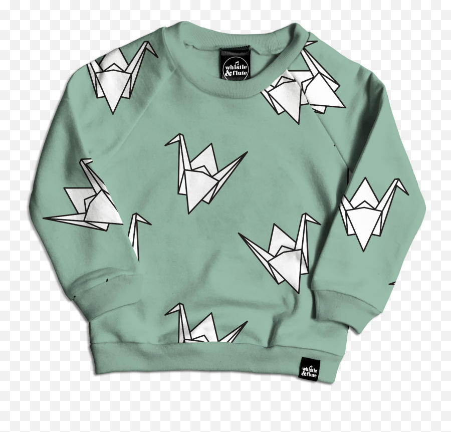 Crane All Over Print Sweatshirt Emoji,Origami Crane Emoji