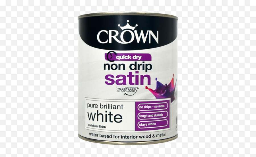 Non Drip Satin Brilliant White Paint 25lt - Crown Eggshell Pure Brilliant White Emoji,Epos Emotion