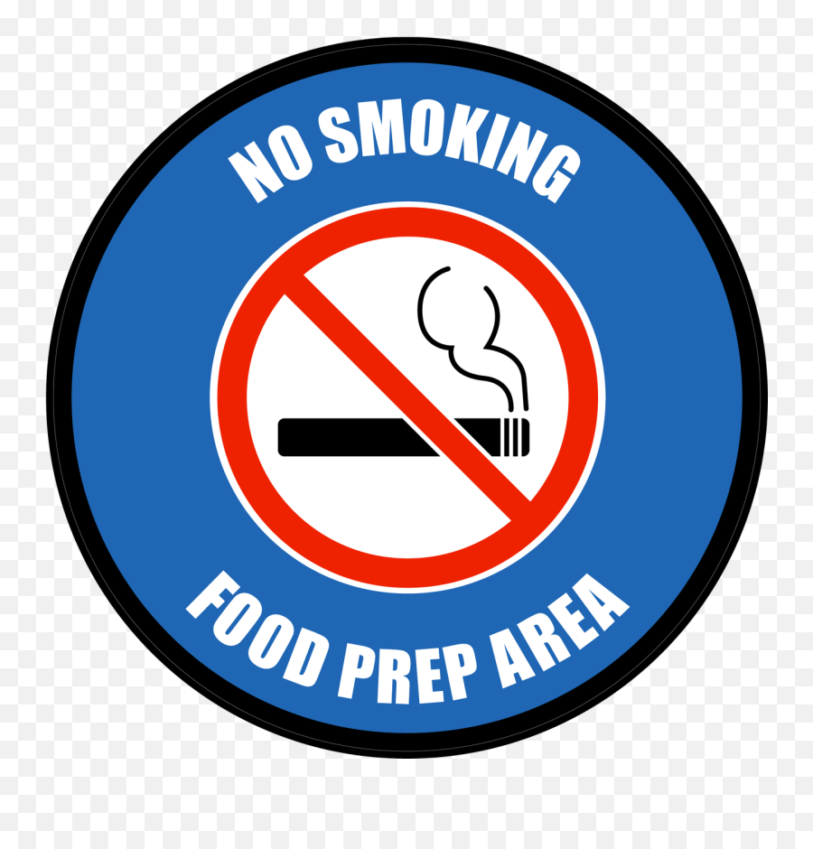 No Smoking - Food Prep Area Floor Sign Do Not Smoke In Food Preparation Areas Emoji,Food And Drink Emoji Answers