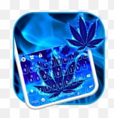 Blue Weed Glow Keyboard Theme - Hemp Emoji,Weed Emoji Android