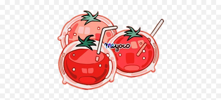 Anime Aesthetic Red Tomato Sticker By Blep - Hình Nn Màu Cute Emoji,Blep Emojis